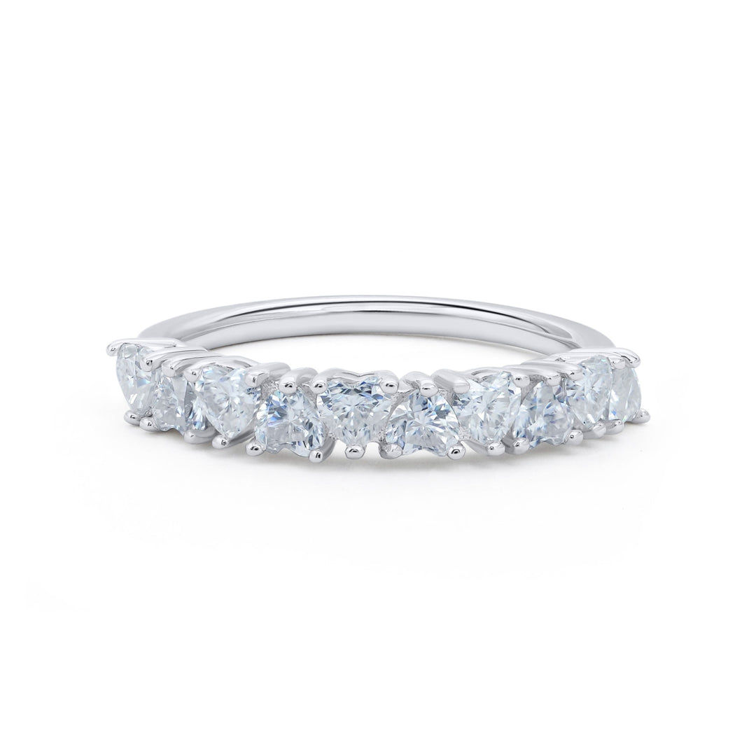 Ten Stone Heart Cut Diamond Ring