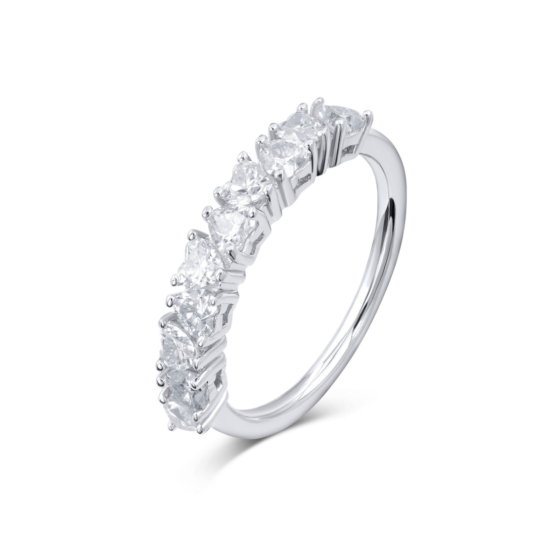 Ten Stone Heart Cut Diamond Ring