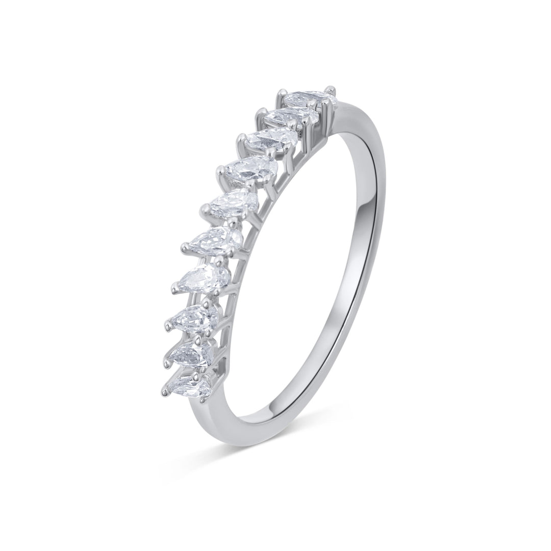10 Stones Pear Cut Diamond Ring