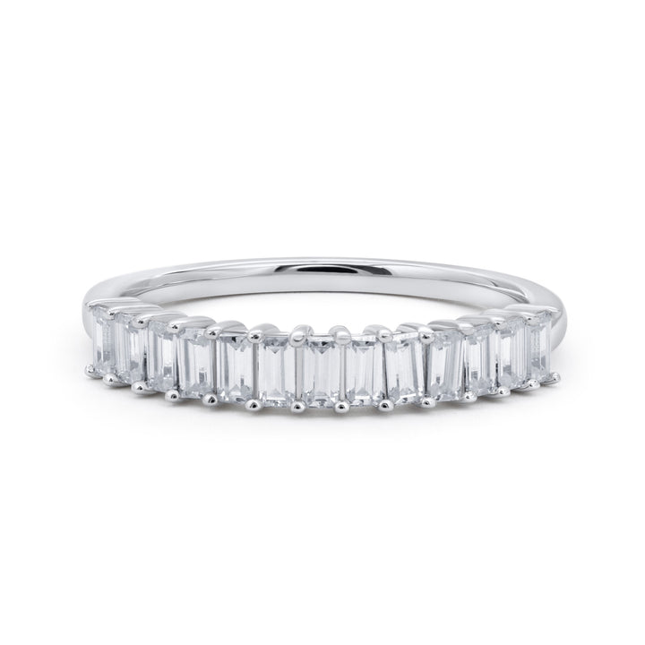 13 Stone Emerald Cut Diamond Ring