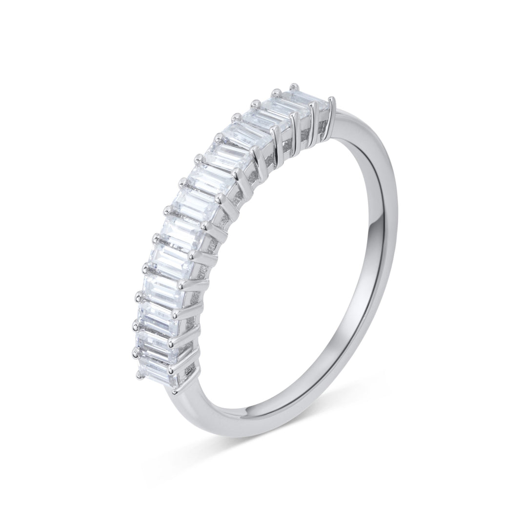 13 Stone Emerald Cut Diamond Ring