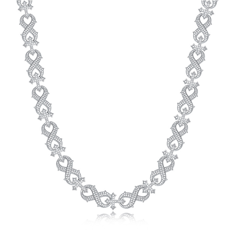 14MM Moissanite Thorns Cross Infinity Chain