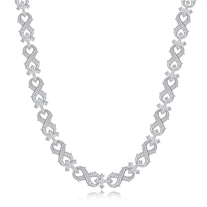 14MM Moissanite Thorns Cross Infinity Chain