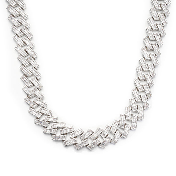Custom Baguette Prong Cuban Link Chain