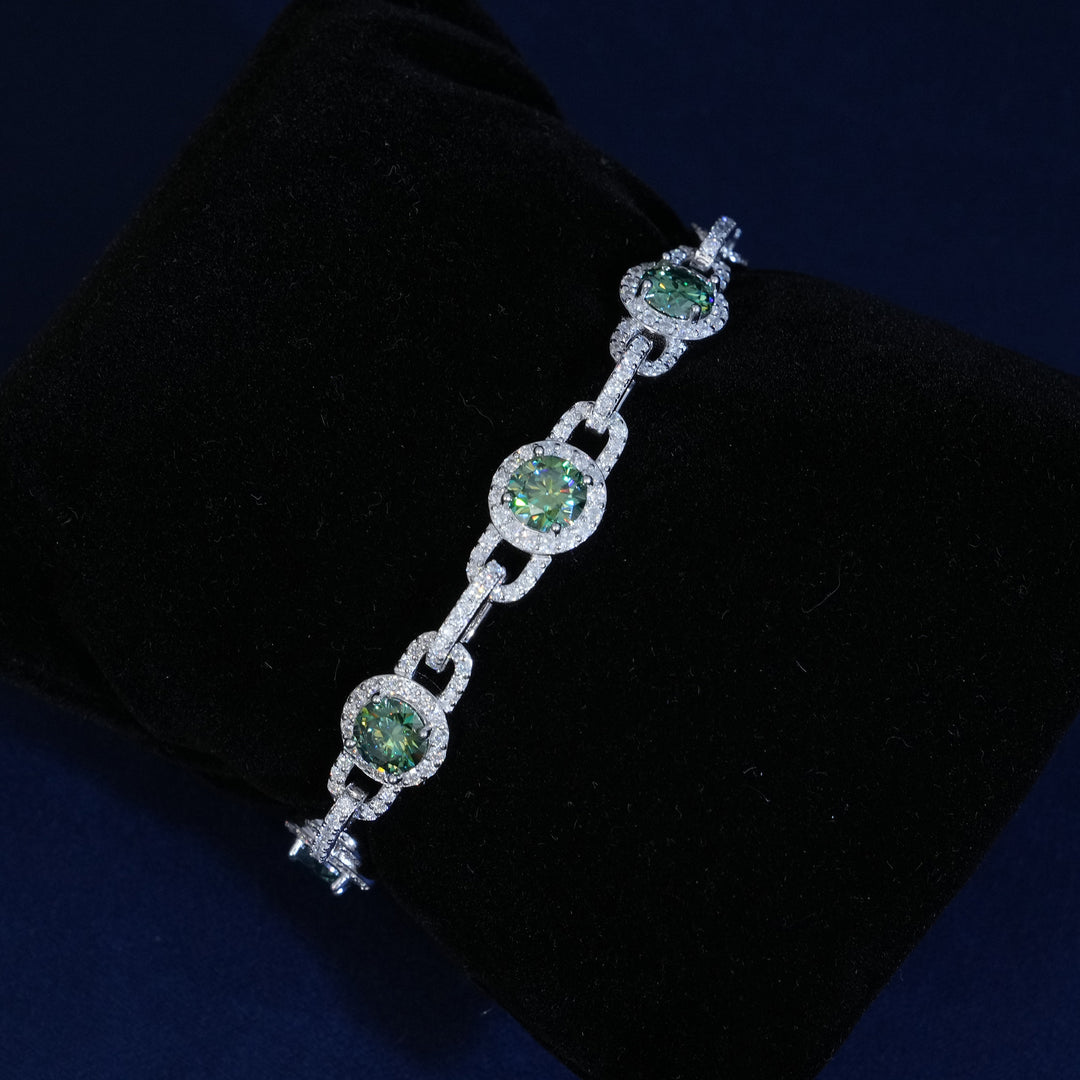 10MM Moissanite Round Cut Bracelet
