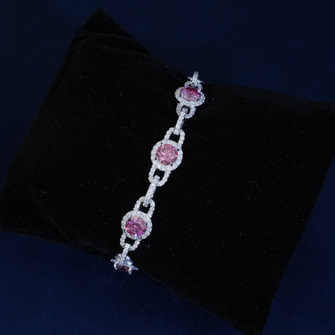 10MM Moissanite Round Cut Bracelet