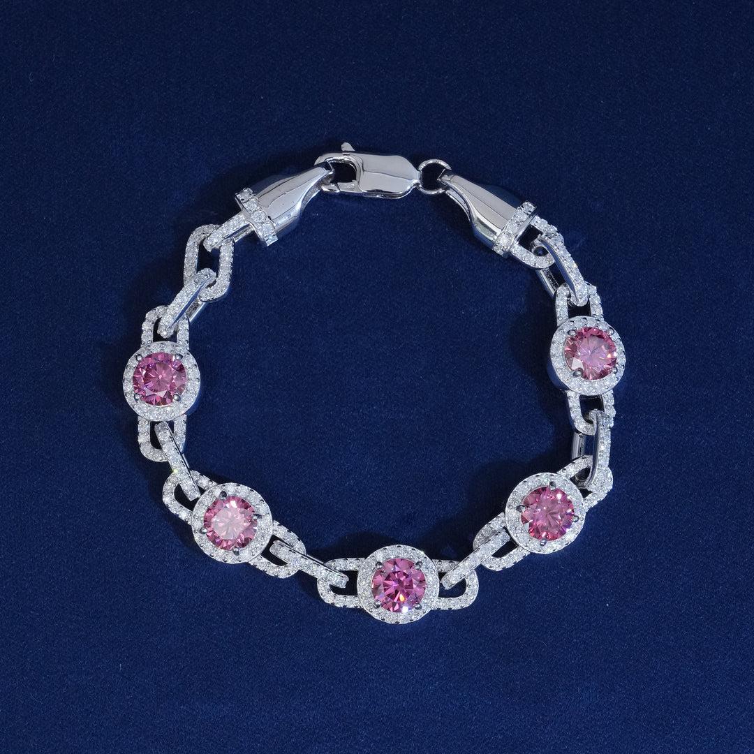 10MM Moissanite Round Cut Bracelet