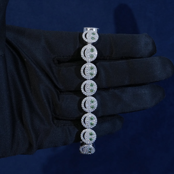 10mm Moissanite Smiley Face Bracelet