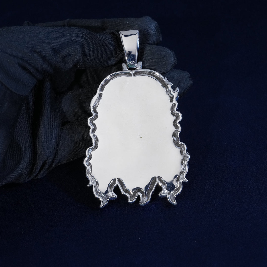 Moissanite S925 Jesus Solid Back Pendant