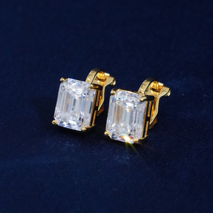 Moissanite 3CT Emerald Cut Earrings