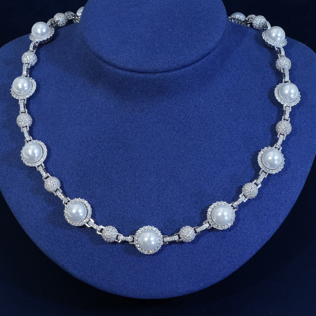 13mm Iced Pearl Box Link Chain