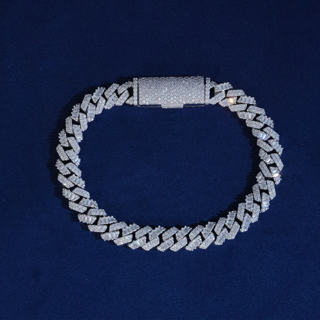 8mm Moissanite Cuban Extended Clasp Bracelet