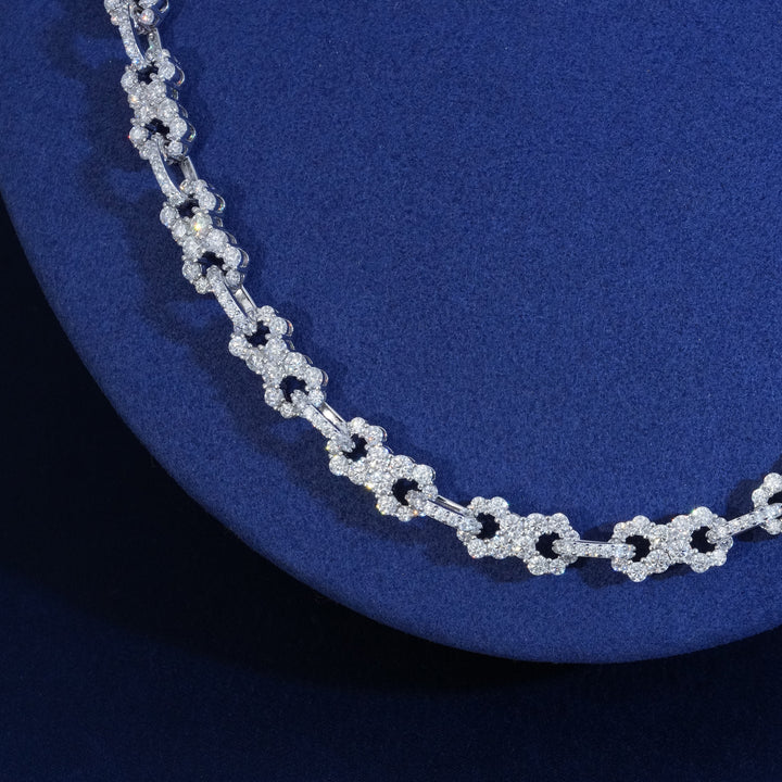 8.5MM Moissanite Clustered Infinity Link Chain
