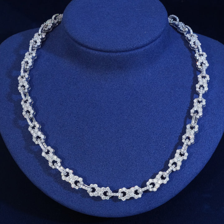 8.5MM Moissanite Clustered Infinity Link Chain