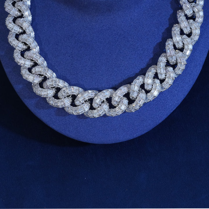 21mm Baguette Diamond Cuban Link Chain