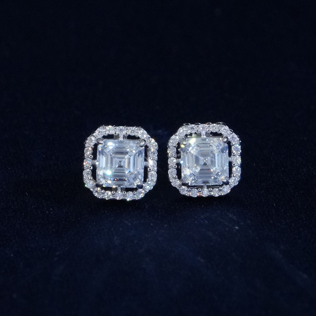 Moissanite Asscher Cut Earrings