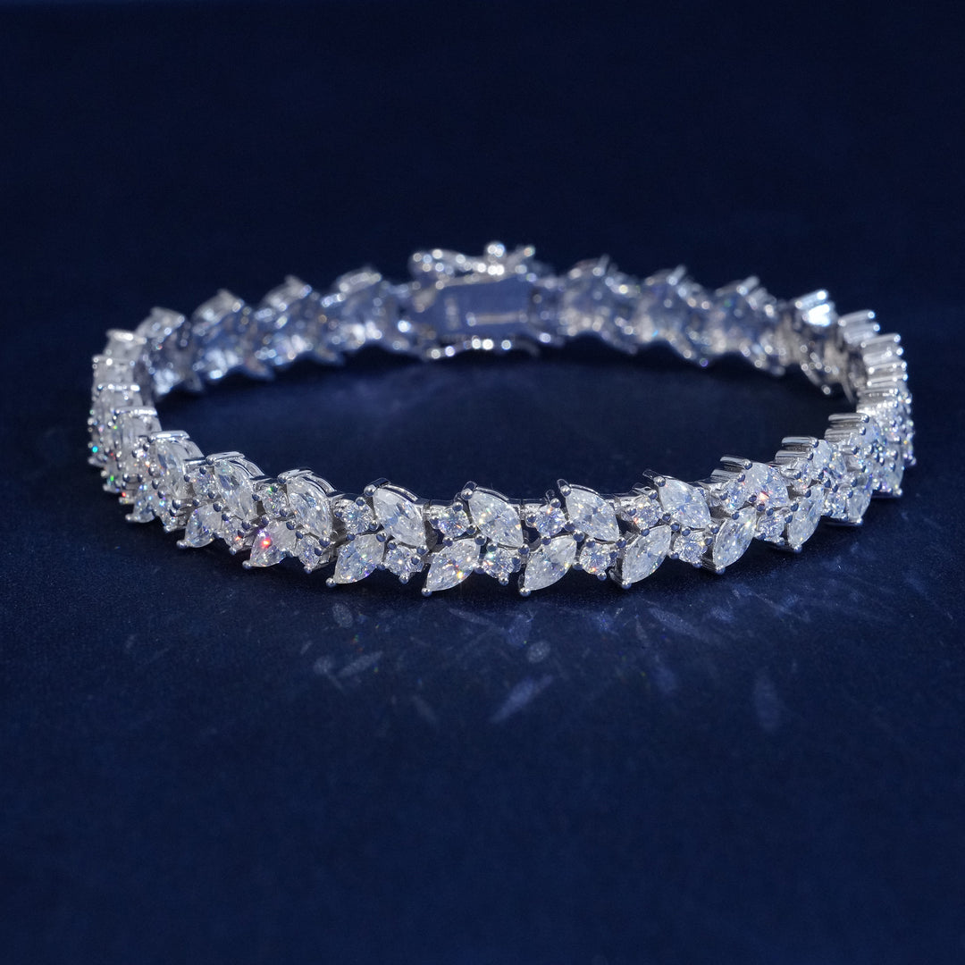 9.5mm Moissanite Marquise Cut Tennis Bracelet