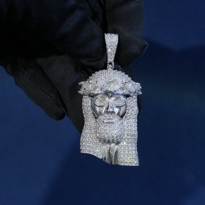 Moissanite S925 Wreath Crown Jesus Pendant