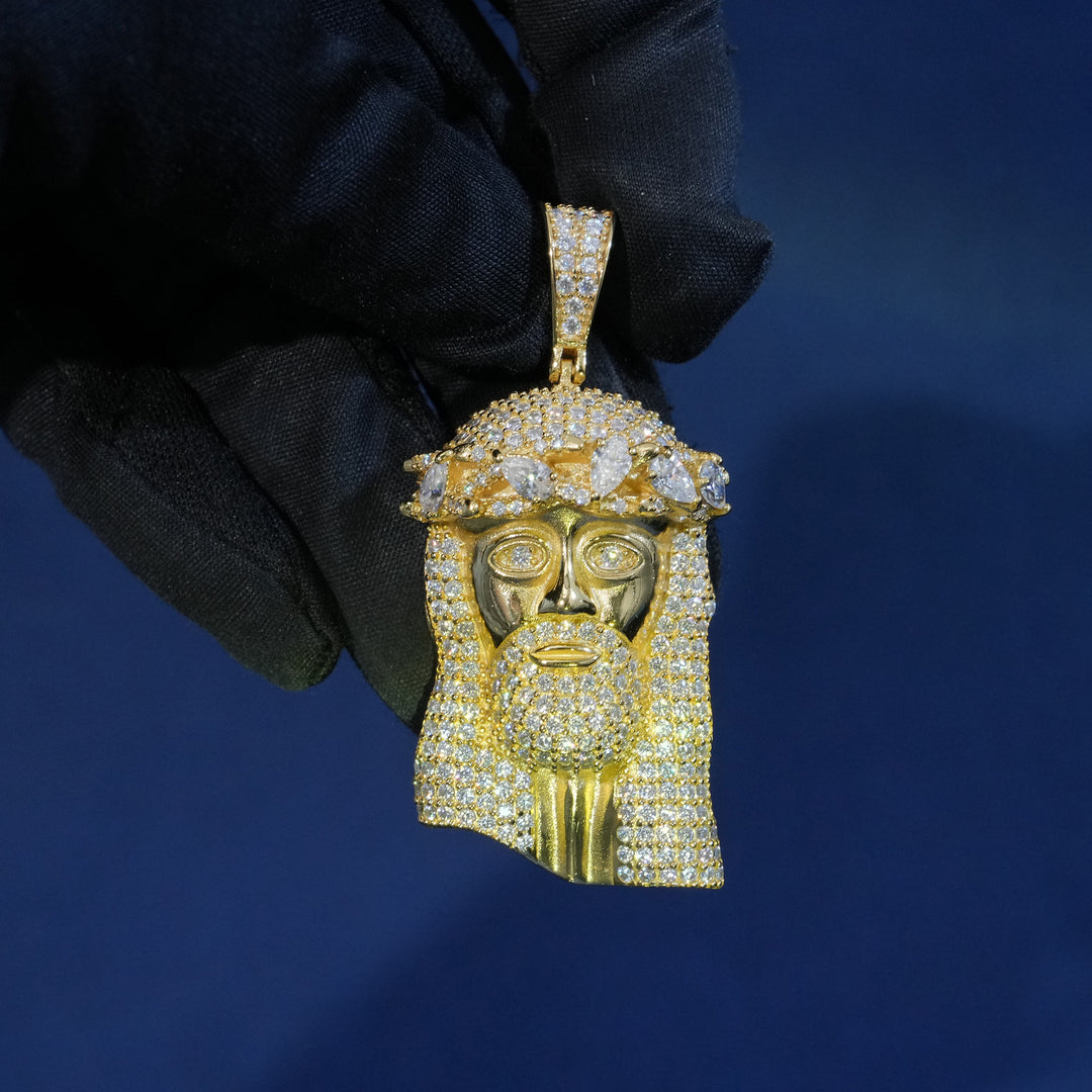 Moissanite S925 Wreath Crown Jesus Pendant