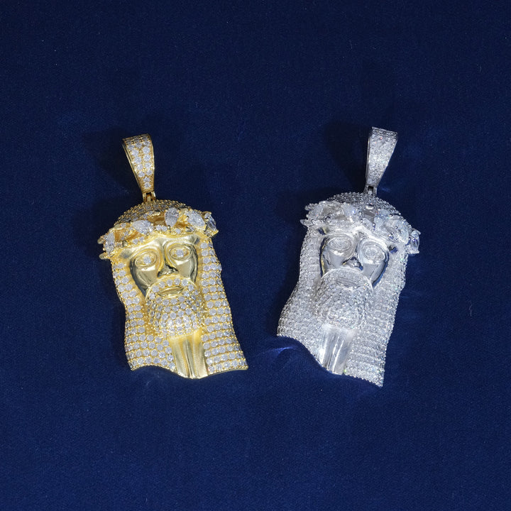 Moissanite S925 Wreath Crown Jesus Pendant