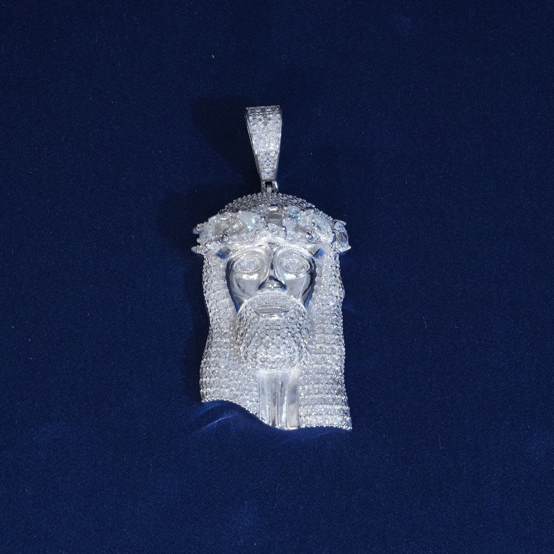 Moissanite S925 Wreath Crown Jesus Pendant