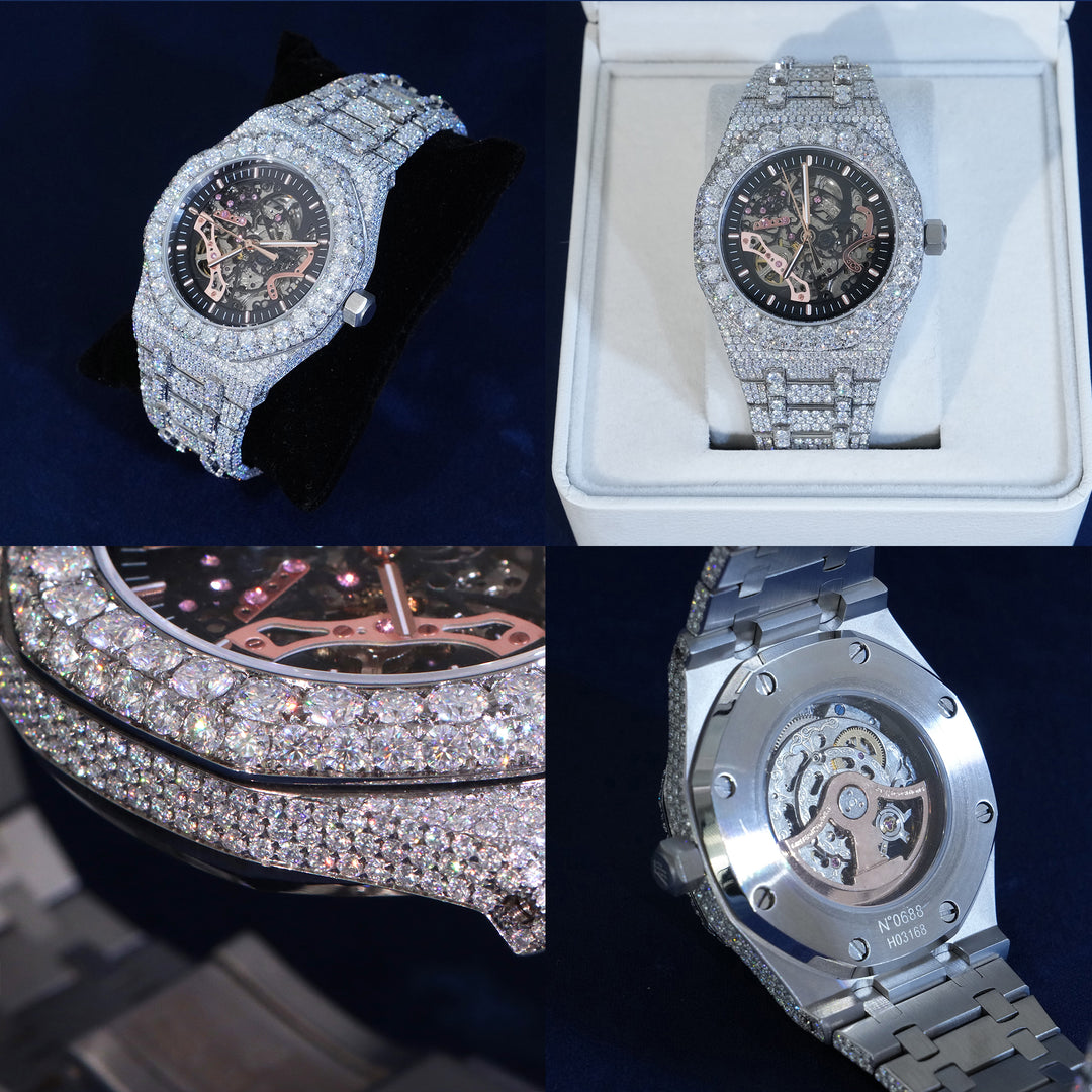 Moissanite Skeleton Watch