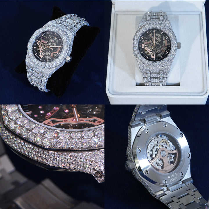 Moissanite Skeleton Watch