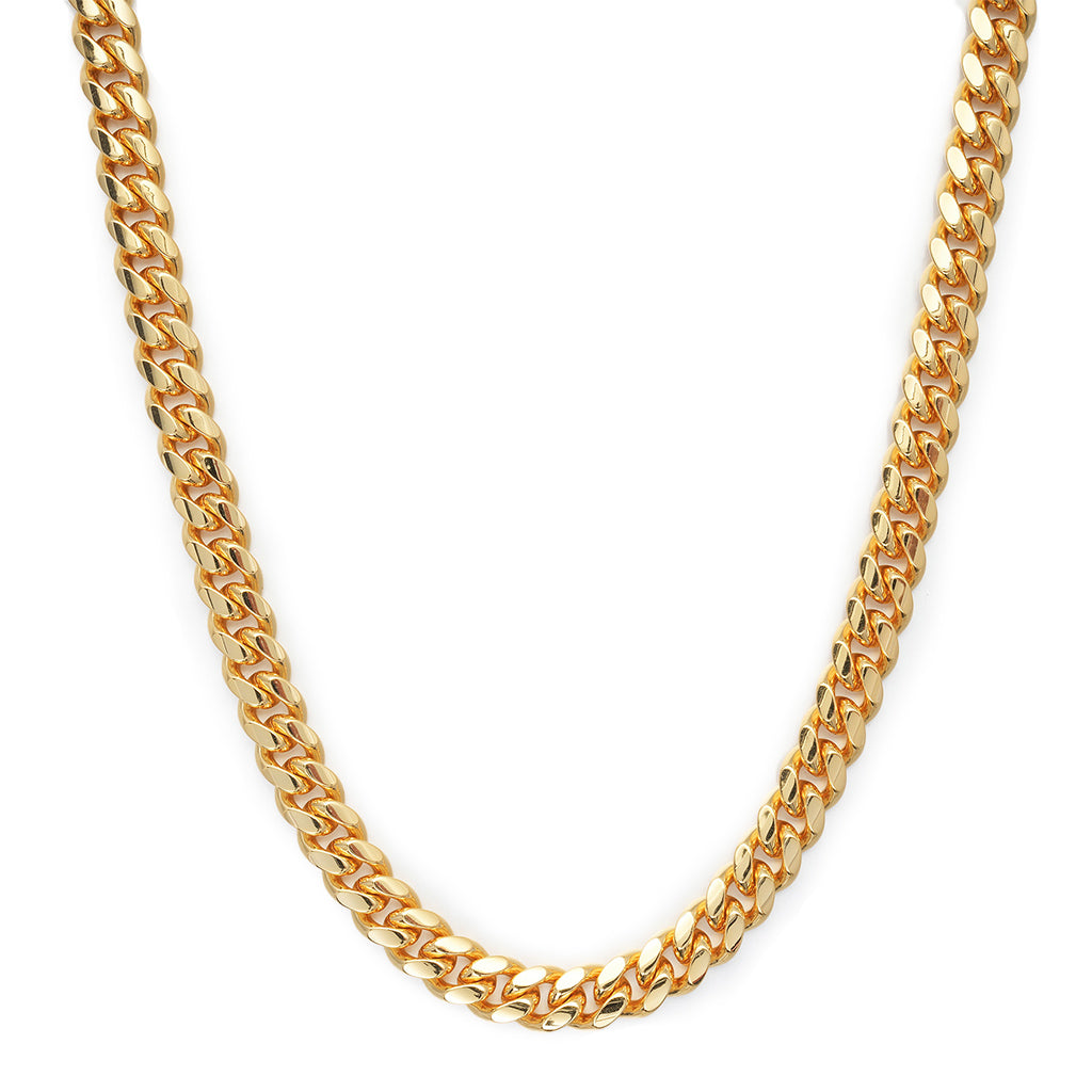 8mm Cuban Link Chain 18K Gold