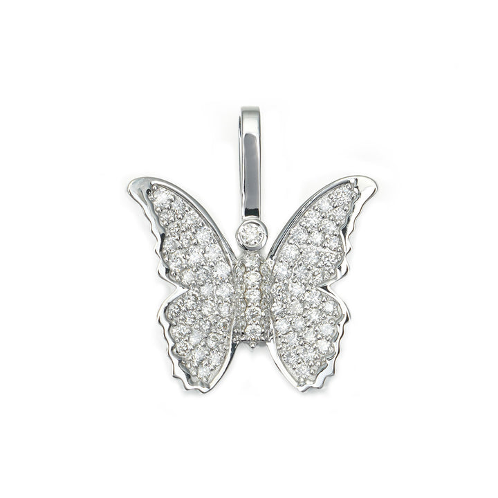 Diamond Butterfly Pendant in 14K Solid Gold 0.40ctw