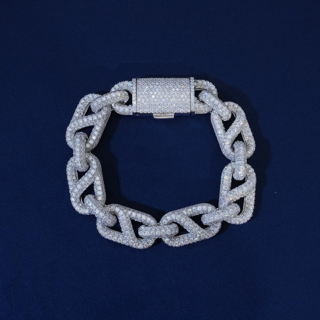 Moissanite Diamond Mariner Link Bracelet