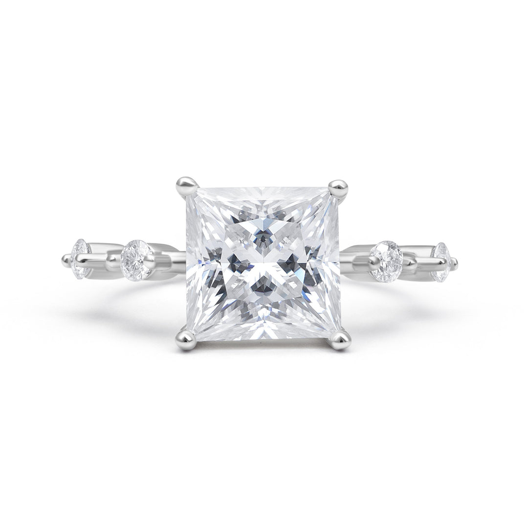 Petite Princess Cut Moissanite Ring