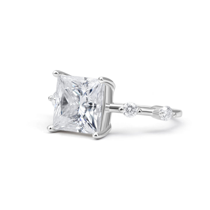 Petite Princess Cut Moissanite Ring