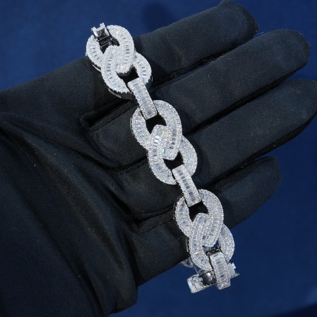 Baguette Moissanite Link Bracelet