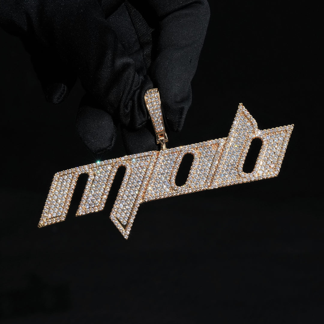 Custom Retro Font Diamond Letter Pendant