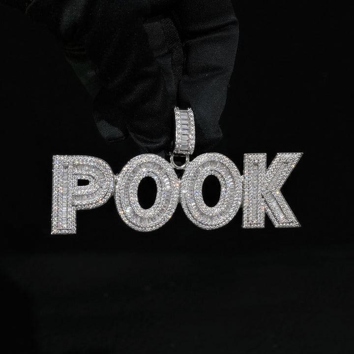 Custom Bold Baguette Hip Hop Name Necklace