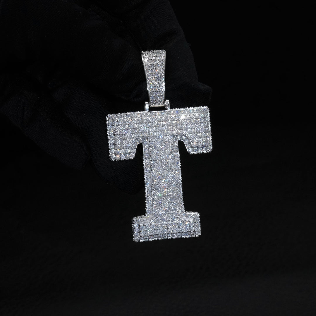 Full Iced 3D Multi-layer Initial Pendant