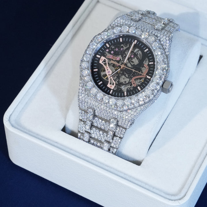 Moissanite Skeleton Watch