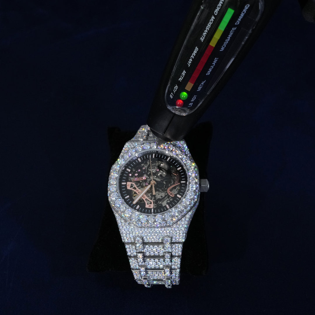 Moissanite Skeleton Watch