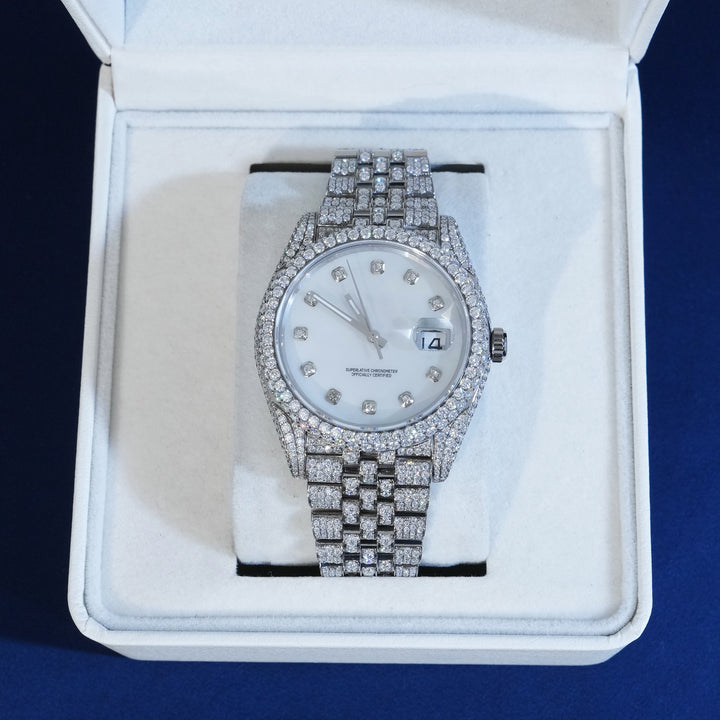 Moissanite Diamond White Dial DJ40 Watch