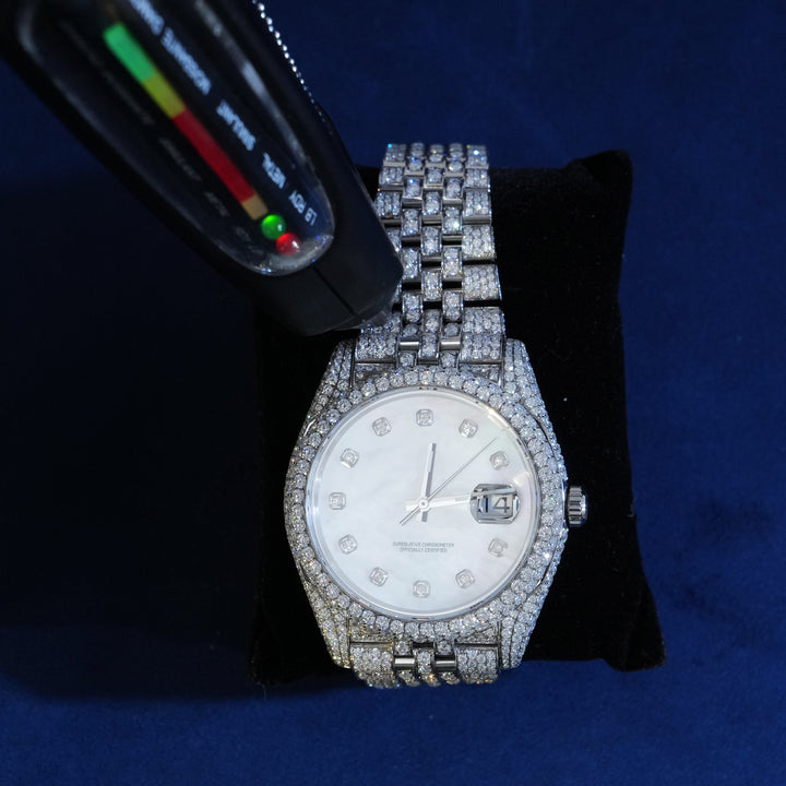 Moissanite Diamond White Dial DJ40 Watch