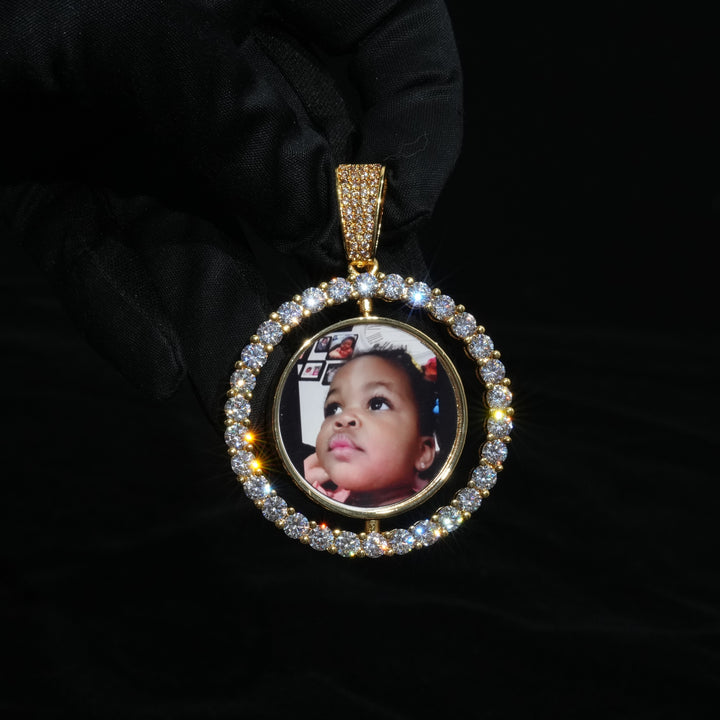 Custom Rotatable Double-Sided Photo Pendant