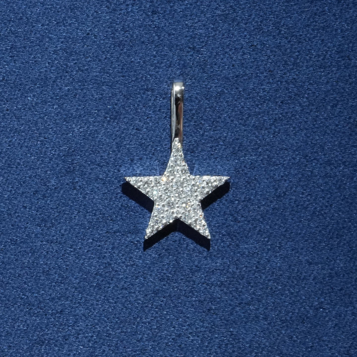 Diamond Star Pendant in 14K Solid Gold