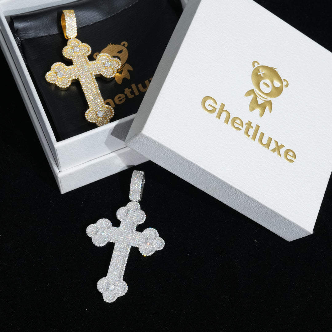 Moissanite Bottony Cross Pendant