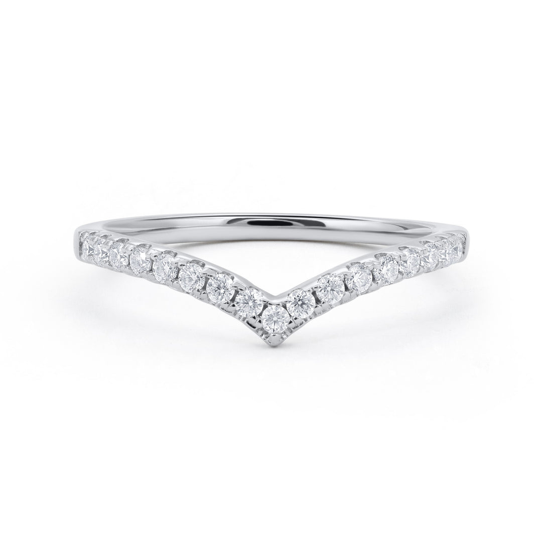 V-Contour Diamond Wedding Band