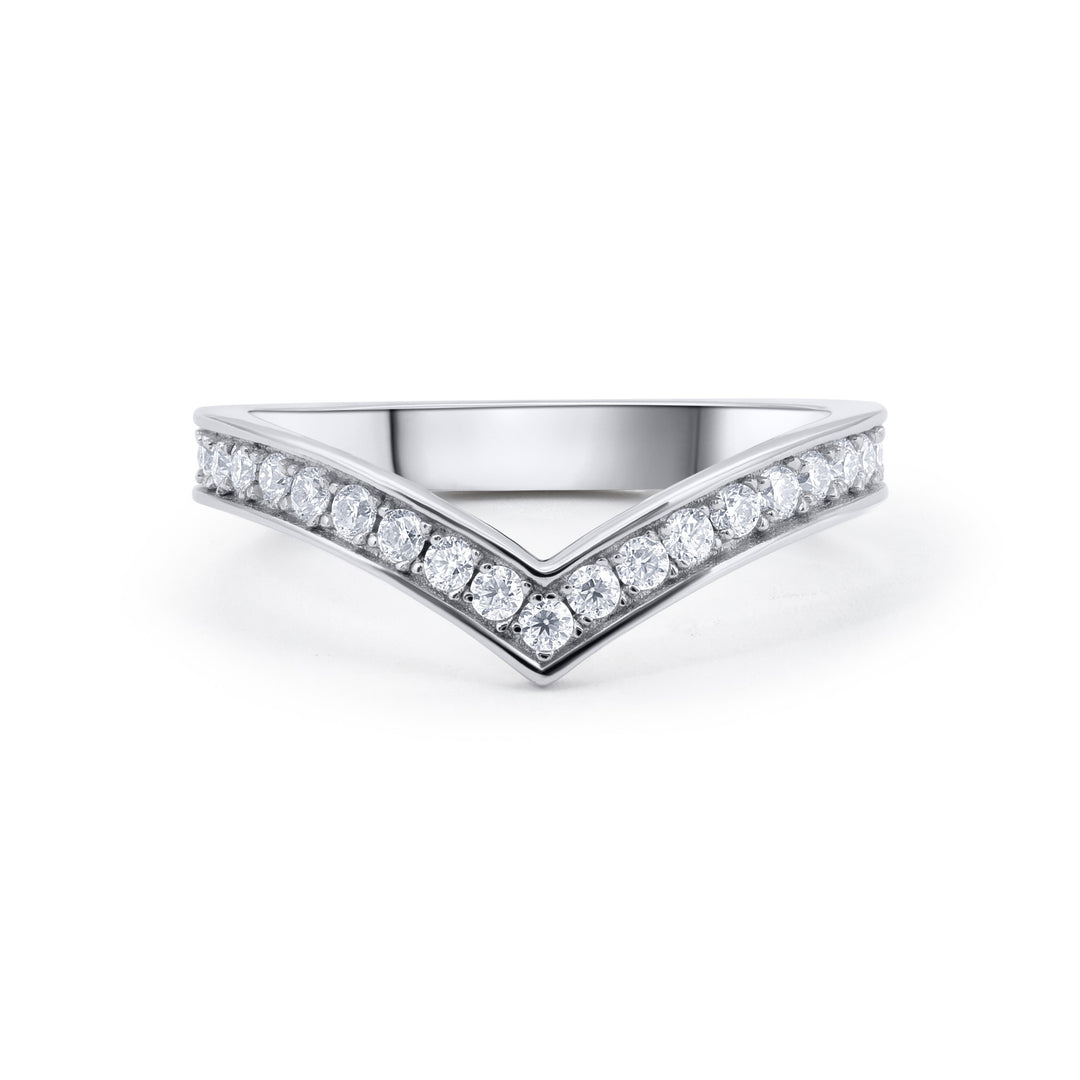 Curved Crown Diamond Eternity Wedding Band