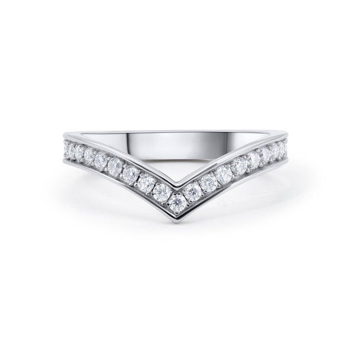 Curved Crown Diamond Eternity Wedding Band