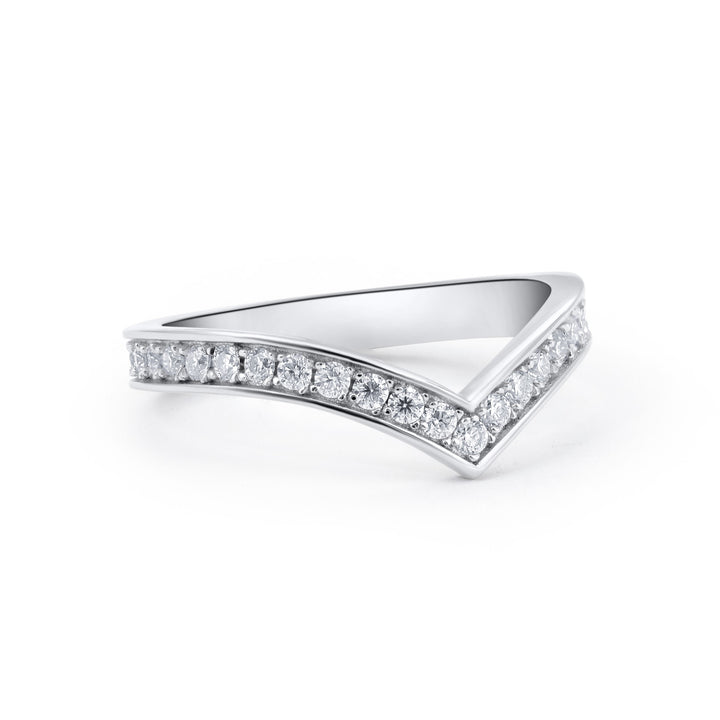 Curved Crown Diamond Eternity Wedding Band