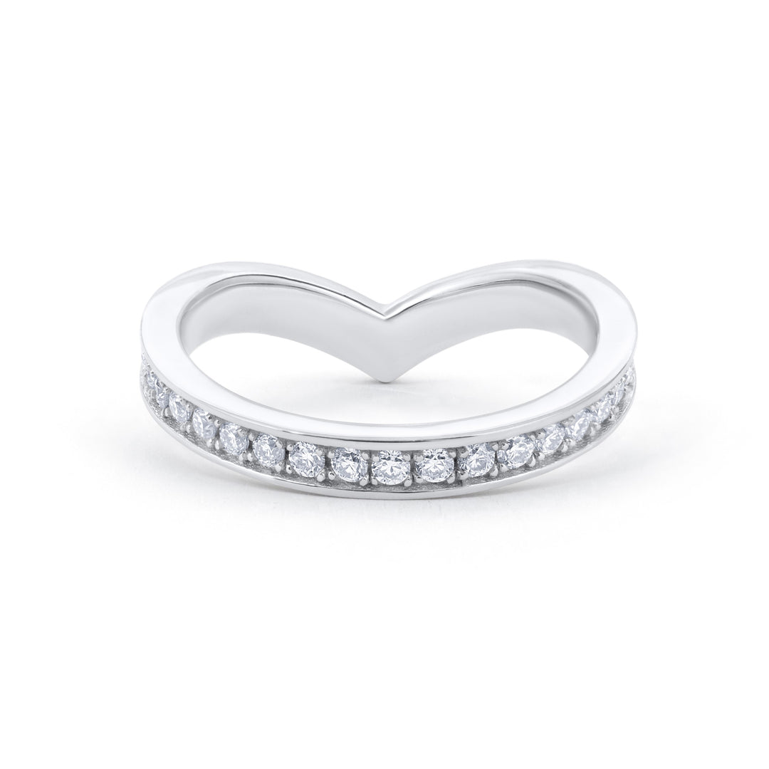 Curved Crown Diamond Eternity Wedding Band