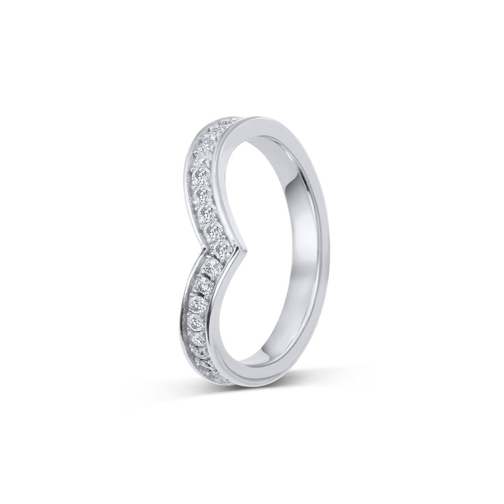 Curved Crown Diamond Eternity Wedding Band