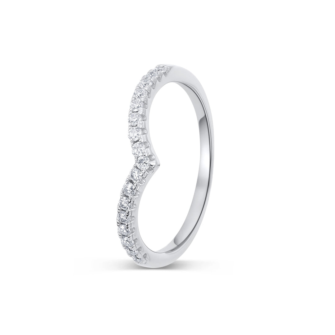 V-Contour Diamond Wedding Band